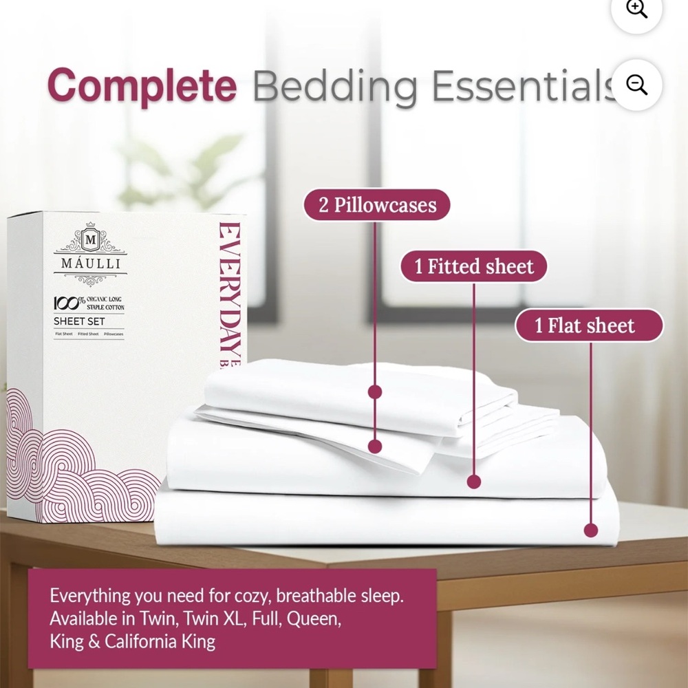 Luxury White Bedding Set King 100% cotton brand new bed sheets - Picture 5 of 8